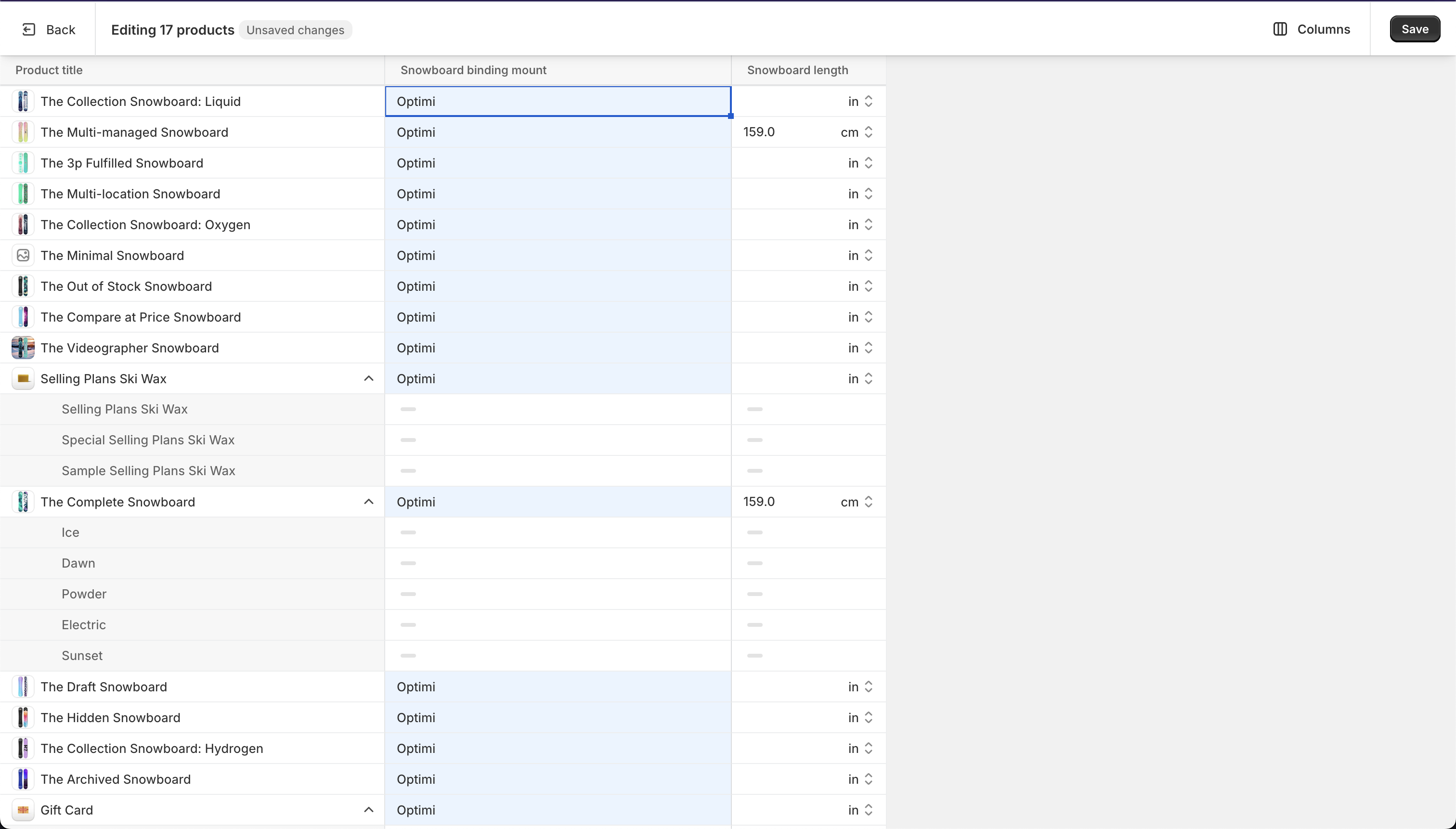 editing multiple fields at once